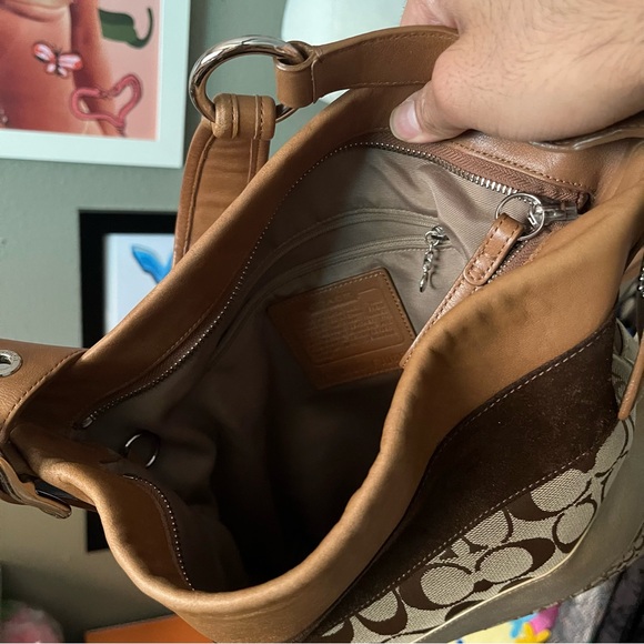 Coach Metallic Leather Signature WAVE Patchwork Bag - Picture 5 of 6